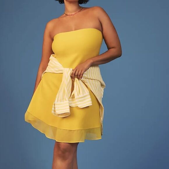By Anthropologie Strapless Mini Dress - Picture 1 of 10